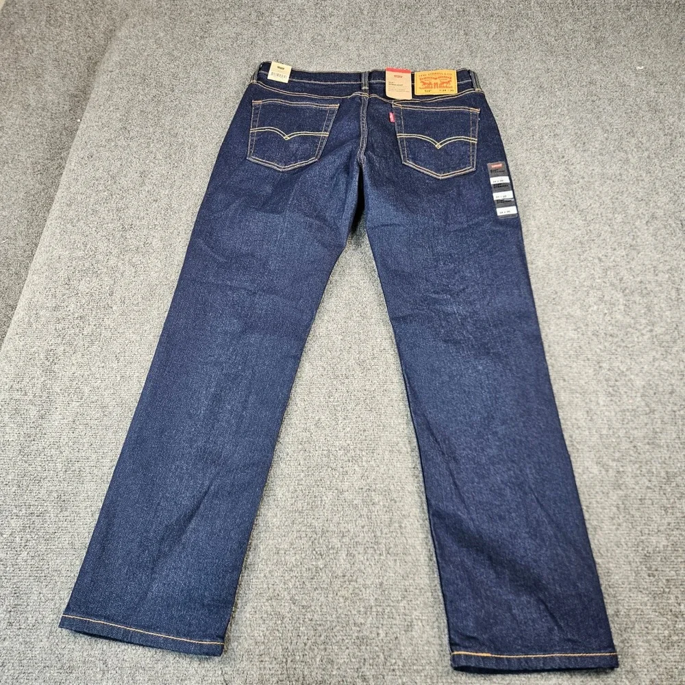 Levis 514 Straight Leg Stretch Jeans Mens 34x30 Indigo Blue Denim 00514-3220 NEW